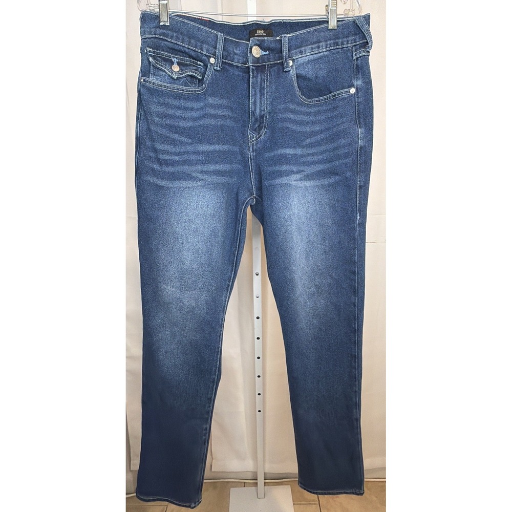 True Religion Geno Relaxed Slim Jeans Mens 33x32  Blue Flap Pocket Stretch Denim
